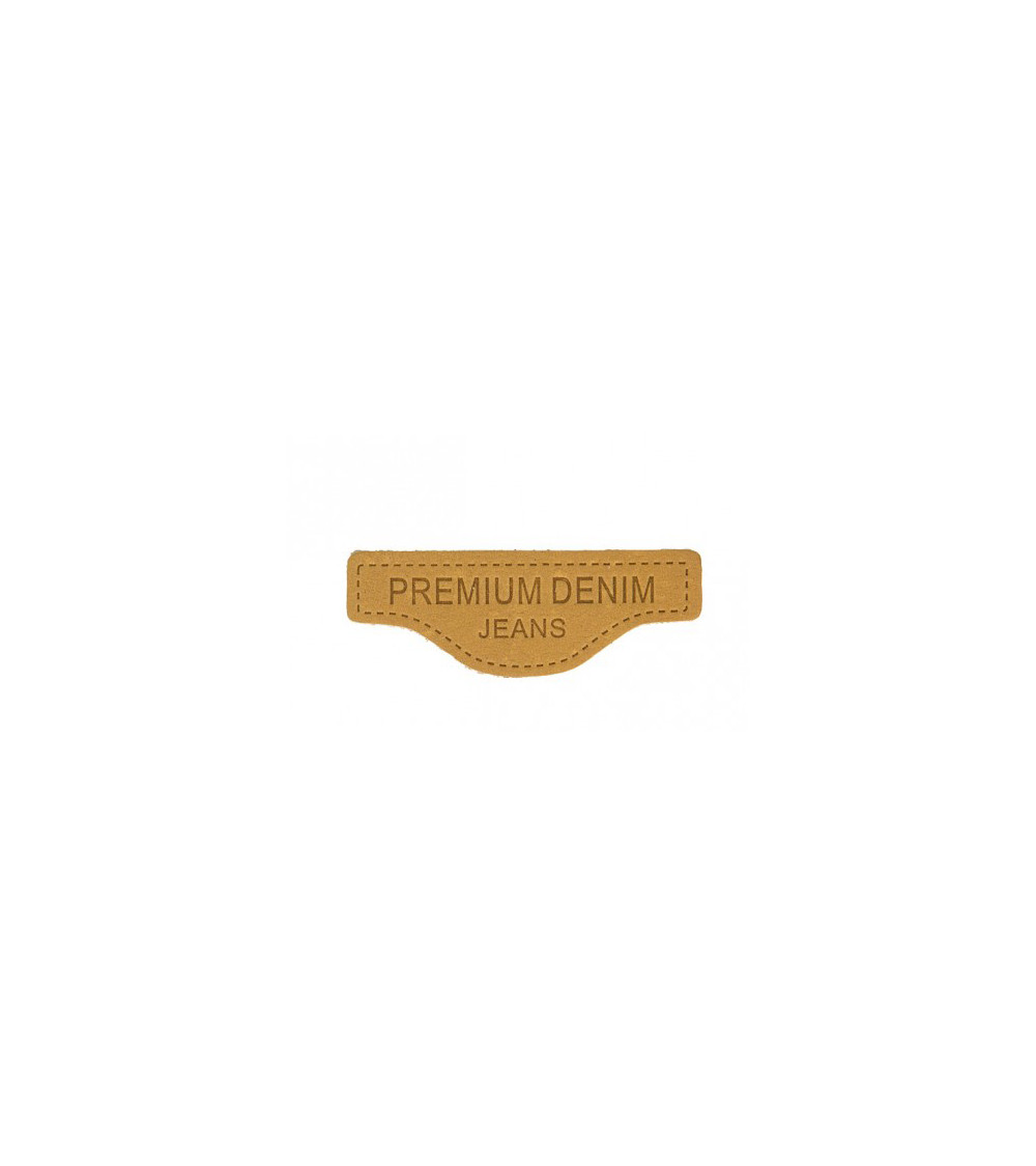 Genuine camel leather sewing badge 6x2cm