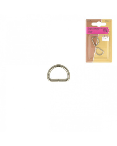 Set of 2 half-round silver loops 15mm