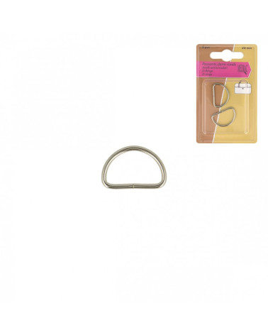 Lot de 2 passants demi-ronds argent 20mm