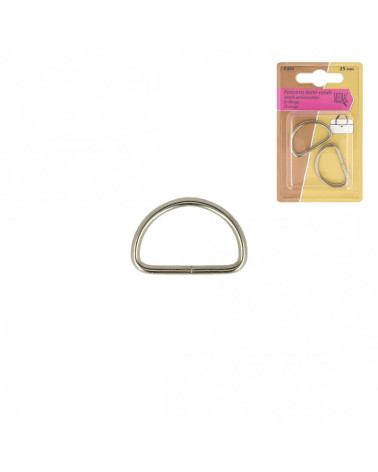 Set of 2 half-round silver loops 25mm