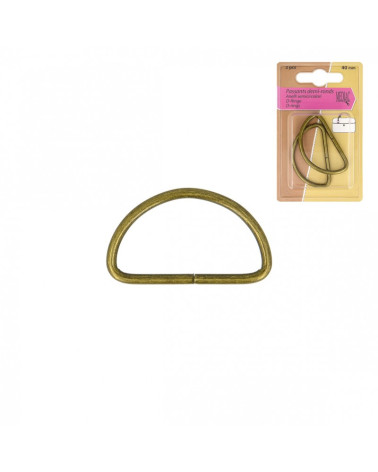 Set di 2 anelli semitondi in oro antico da 40 mm