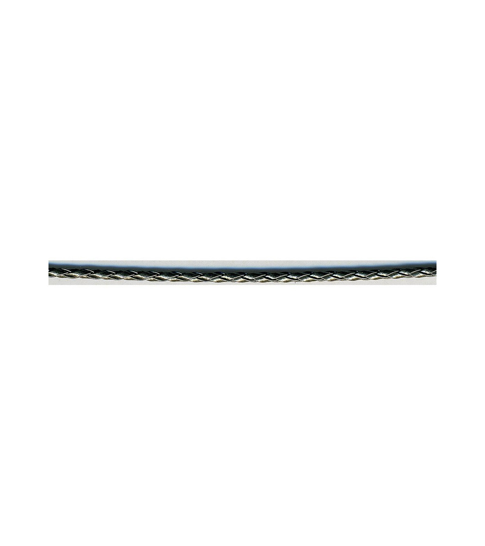 19-m-Spule. Geflochtene Kordel in Kunstlederoptik, 3 mm