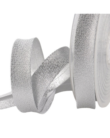 25m spool of 20mm silver metallic bias binding