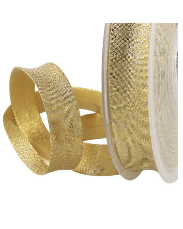 25m spool of 20mm gold metallic bias binding
