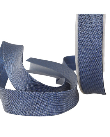 25m spool Navy blue metallic bias binding 20mm