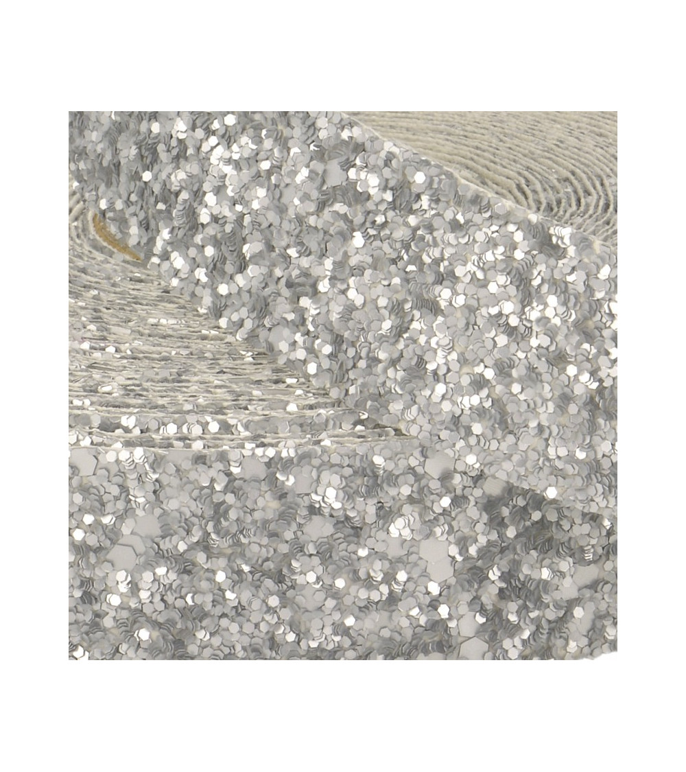 Galon glitter Film 20m argent mat