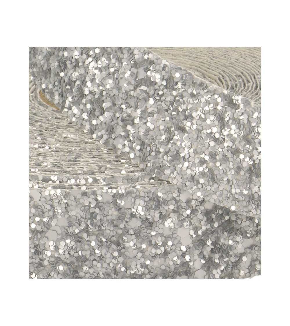 Glitzerzopffolie 20m mattsilber