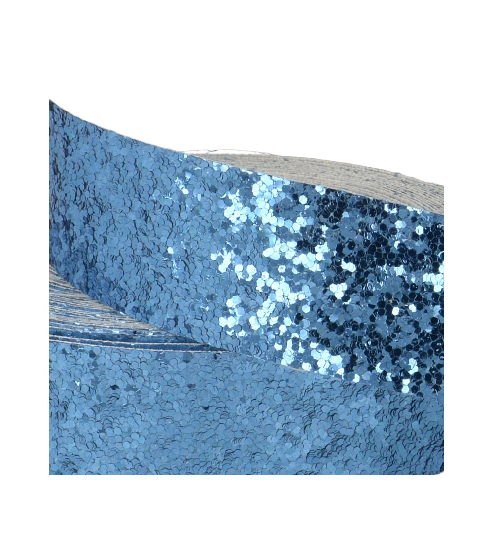 Glitzerzopffolie 20m glänzend blau
