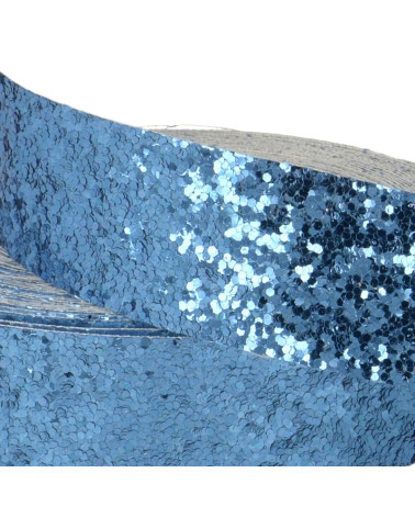 Glitzerzopffolie 20m glänzend blau
