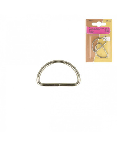 Set of 2 half-round silver loops 40mm