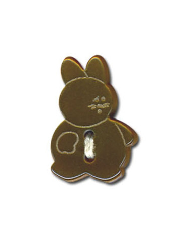 Bouton en forme de Lapin couleur Noisette