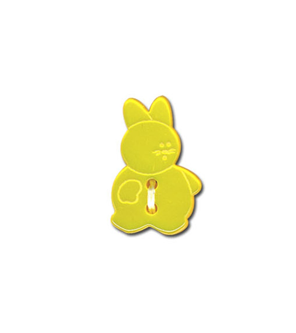 Bouton en forme de Lapin couleur Jaune Bouton en forme de Lapin couleur Jaune