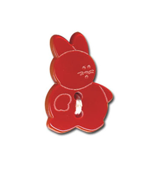 Red Rabbit Shaped Button