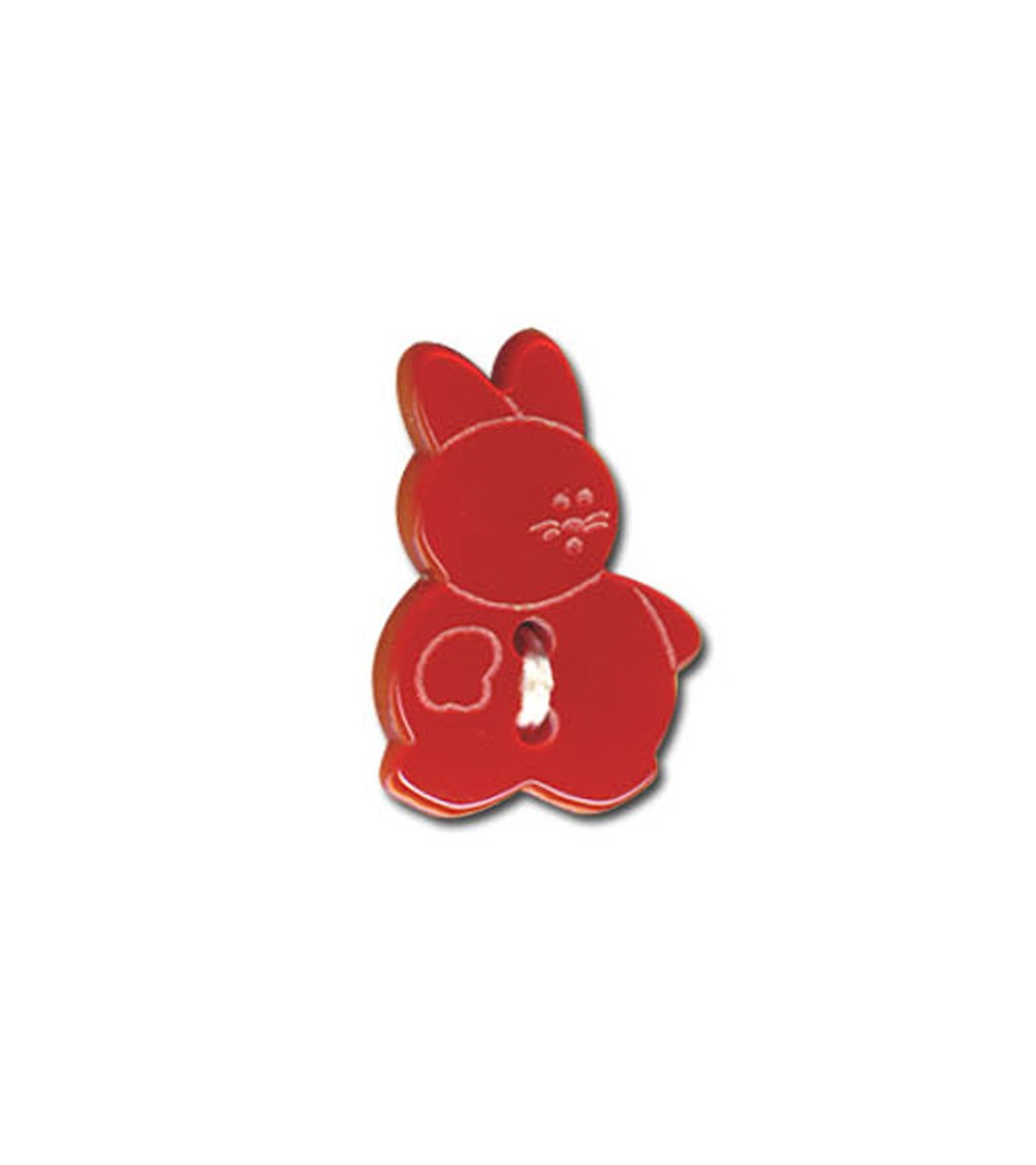 Bouton en forme de Lapin couleur Rouge