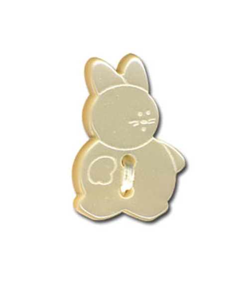 Bouton en forme de Lapin couleur Ivoire