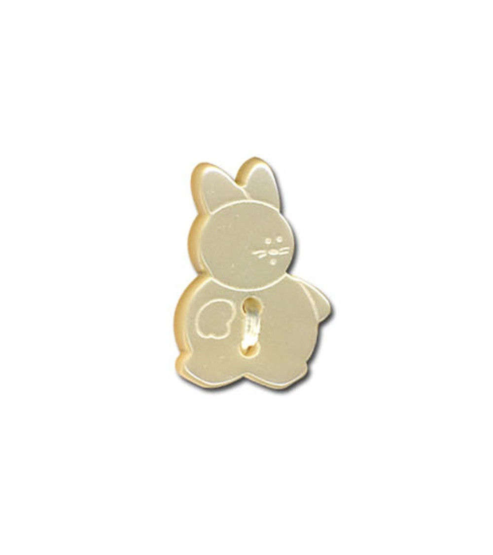 Ivory-colored Rabbit-shaped button