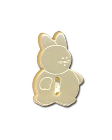 Ivory-colored Rabbit-shaped button