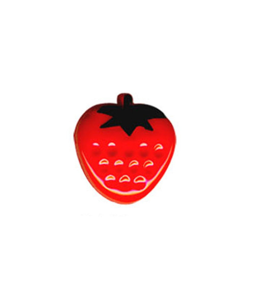 Red strawberry shaped button