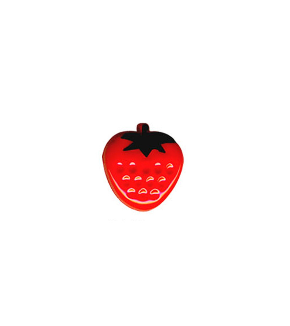 Red strawberry shaped button