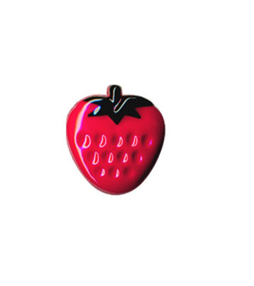 Strawberry-shaped button in Fuchsia color