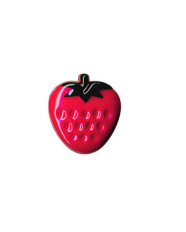 Strawberry-shaped button in Fuchsia color