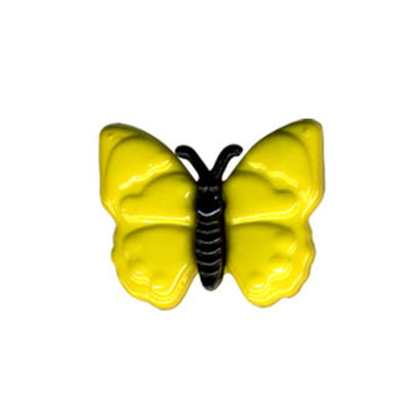 Bouton en forme de Papillon couleur Jaune