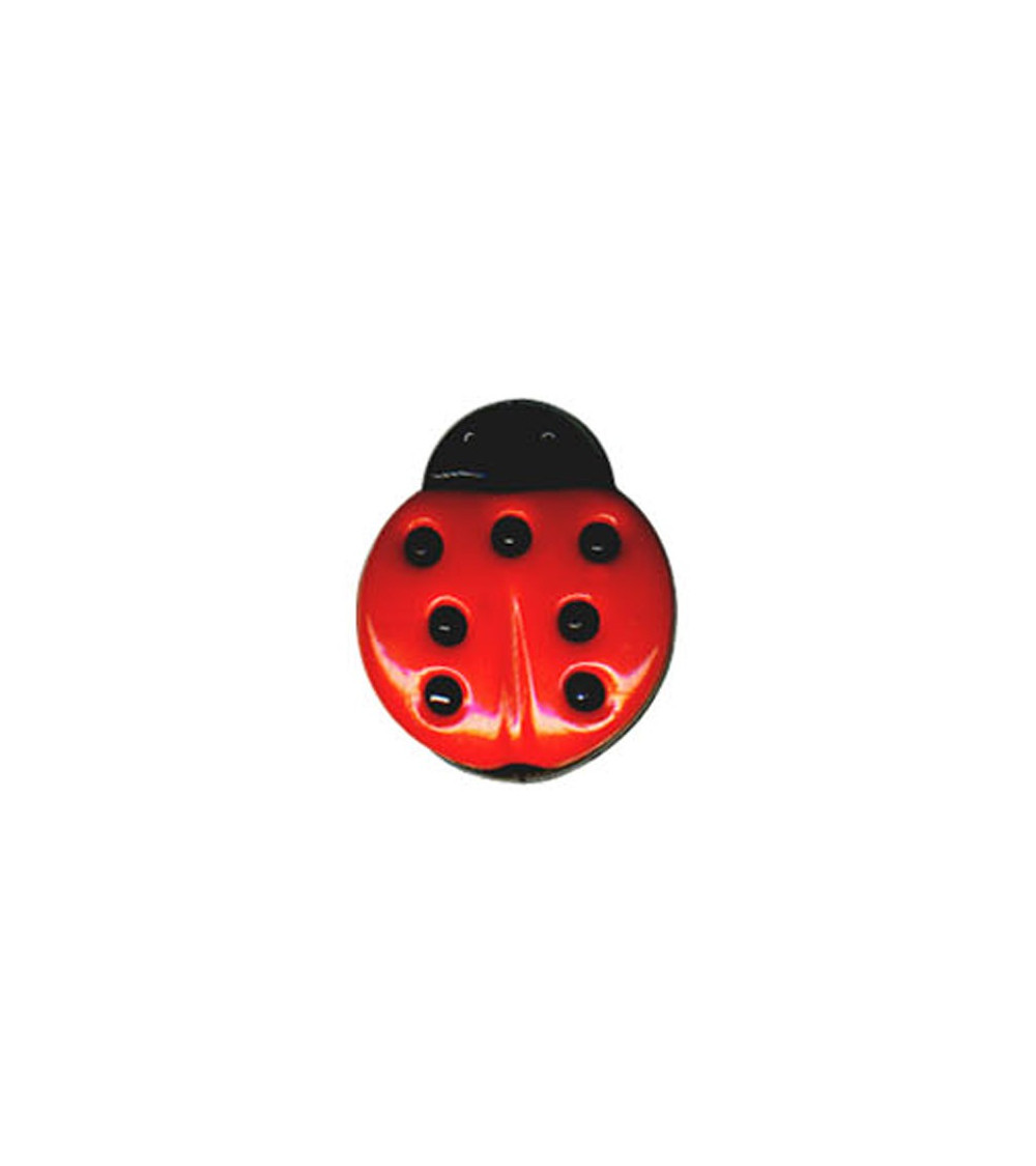Bottone rosso a forma di coccinella
