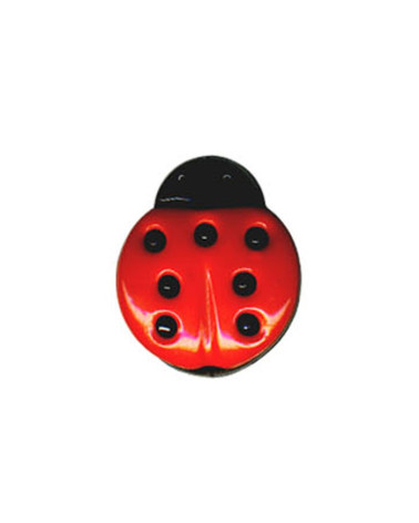 Bottone rosso a forma di coccinella