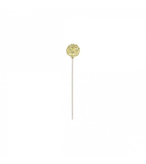 Caja de 8 alfileres de bolas de estrás de 10 mm x 50 mm de oro amarillo