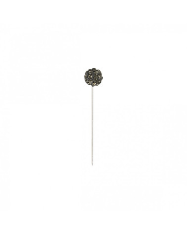 Boîte de 8 épingles boules strass 10mm x 50mm gris