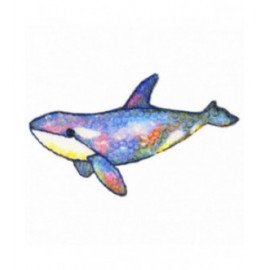 Ecusson thermocollant à sequins orque multicolore 4 cm x 7 cm