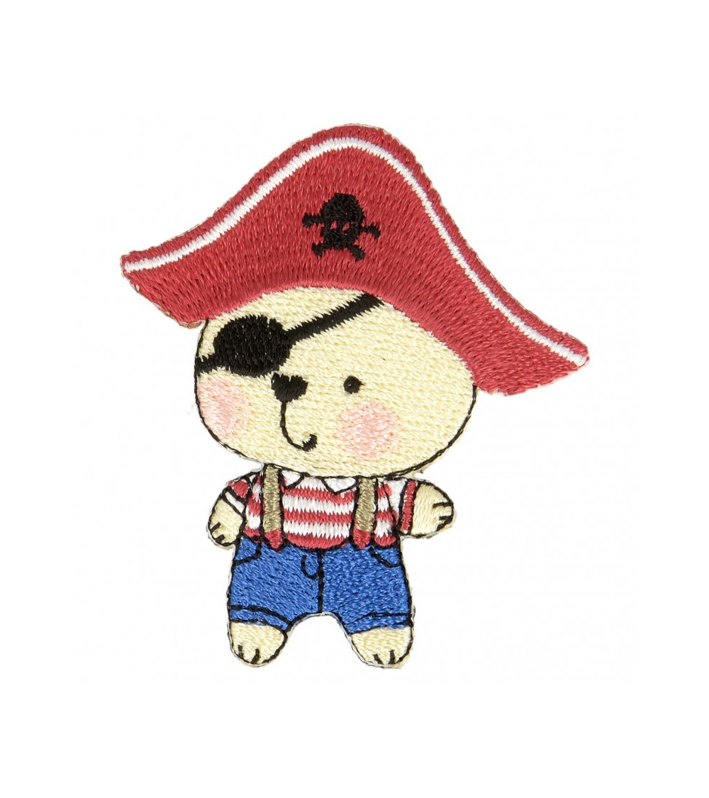 Ecusson thermocollant ourson pirate 5,5 cm x 3 cm