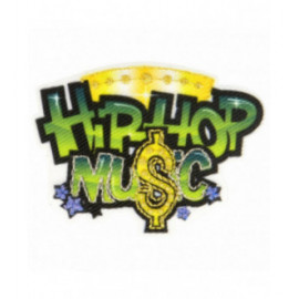 Ecusson thermocollant musique hip hop 3,5 cm x 5 cm