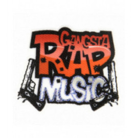 Ecusson thermocollant musique gangsta rap 3,5 cm x 5 cm