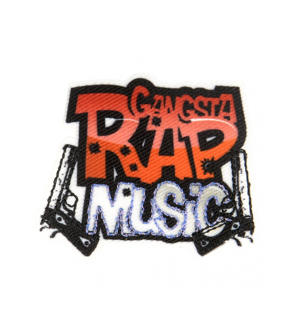 Ecusson thermocollant musique gangsta rap 3,5 cm x 5 cm