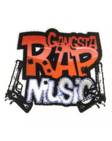 Gangsta rap music iron-on patch 3.5 cm x 5 cm