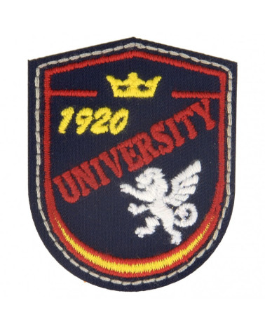 University coat of arms iron-on patch 5 cm x 4 cm