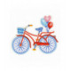 Ecusson thermocollant vélo bleu et rouge 3,5 cm x 6 cm