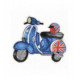 Ecusson thermocollant scooter bleu anglais 3,5 cm x 6 cm