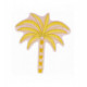 Ecusson thermocollant doré palmier jaune 4,5 cm x 5 cm