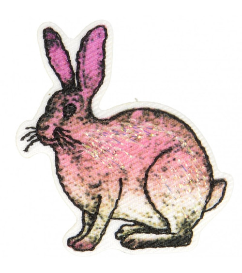 Ecusson thermocollant lapin 4 cm x 3,5 cm