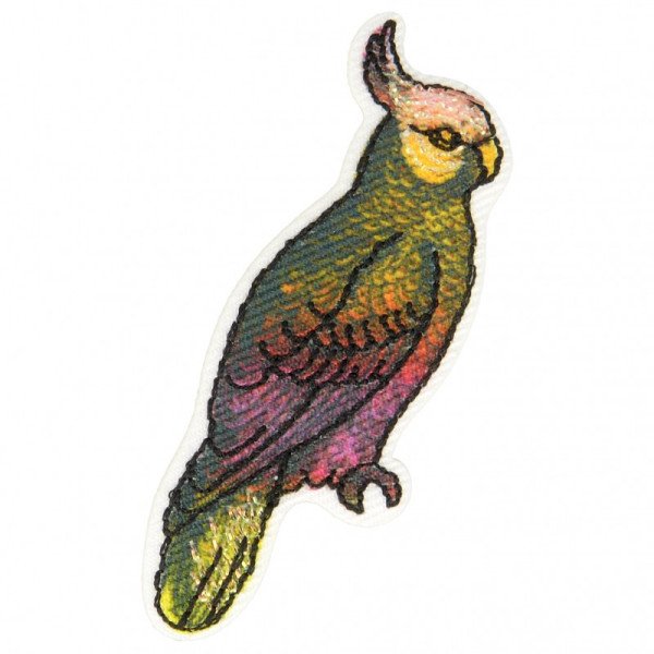 Ecusson thermocollant oiseau perruche 4,5 cm x 3 cm