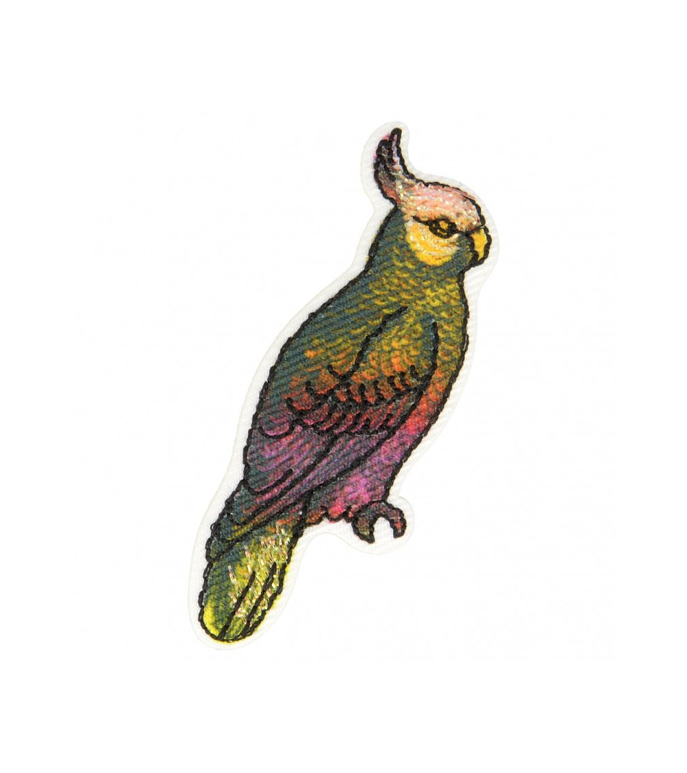 Ecusson thermocollant oiseau perruche 4,5 cm x 3 cm