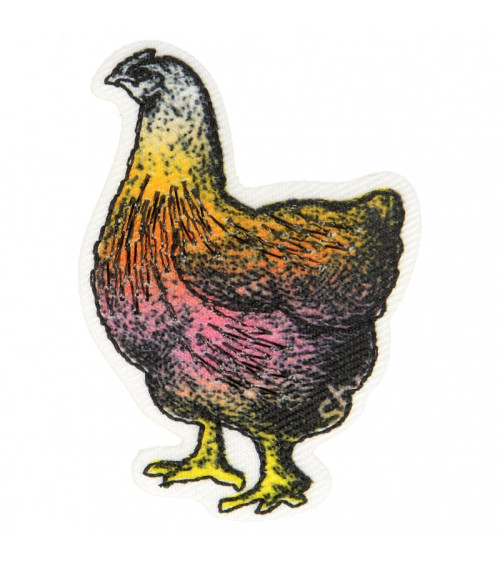 Ecusson thermocollant poule 4,5 cm x 3 cm