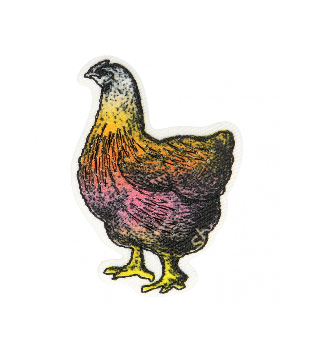 Ecusson thermocollant poule 4,5 cm x 3 cm