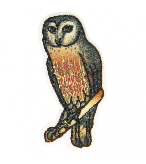 Ecusson thermocollant chouette hibou 3 cm x 2 cm