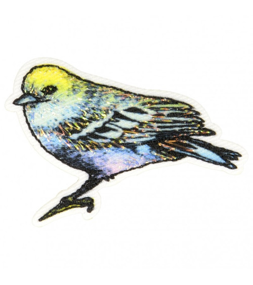 Ecusson thermocollant oiseau mésange 3 cm x 4 cm