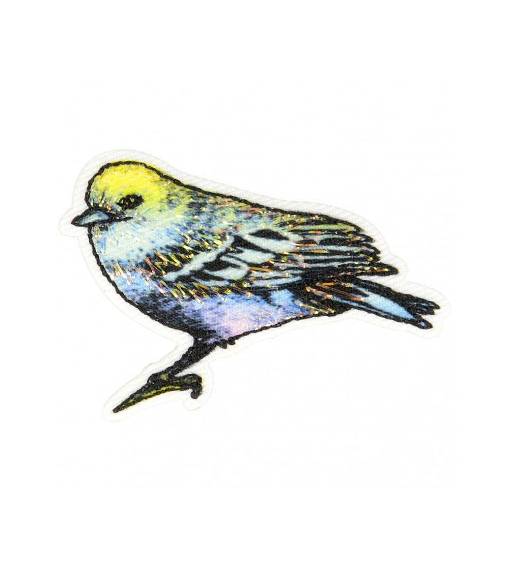 Ecusson thermocollant oiseau mésange 3 cm x 4 cm