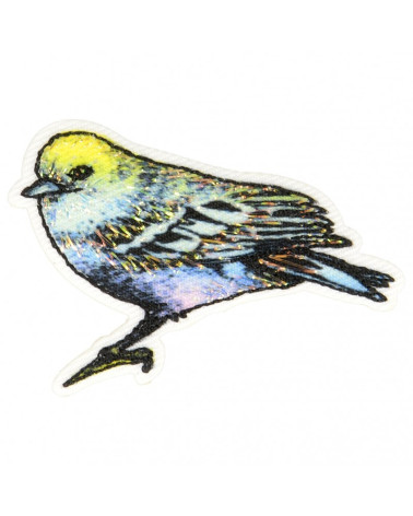 Titmouse bird iron-on patch 3 cm x 4 cm