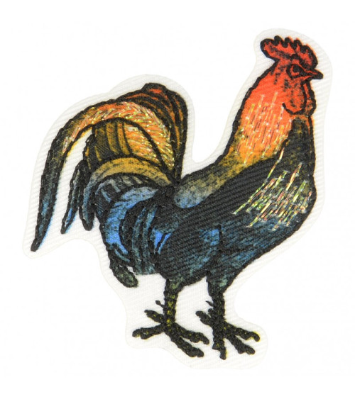 Ecusson thermocollant coq 3,5 cm x 4,5 cm